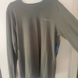 Columbia Men's Long Sleeve Gray Striped Tee